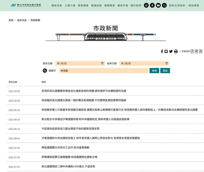 網紅「四叉貓」在臉書PO出新北市政府捷運工程局官網截圖。翻攝「四叉貓」劉宇臉書