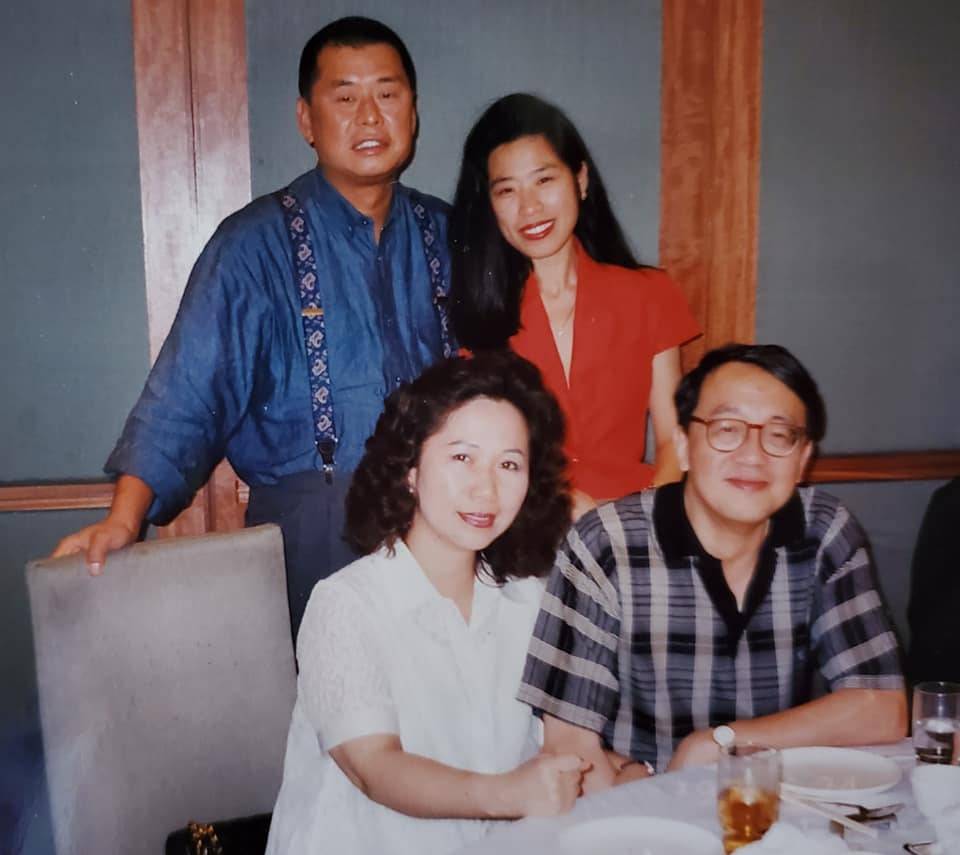 1997年黎智英為林保華夫婦在香港辦餞別宴。楊月清提供