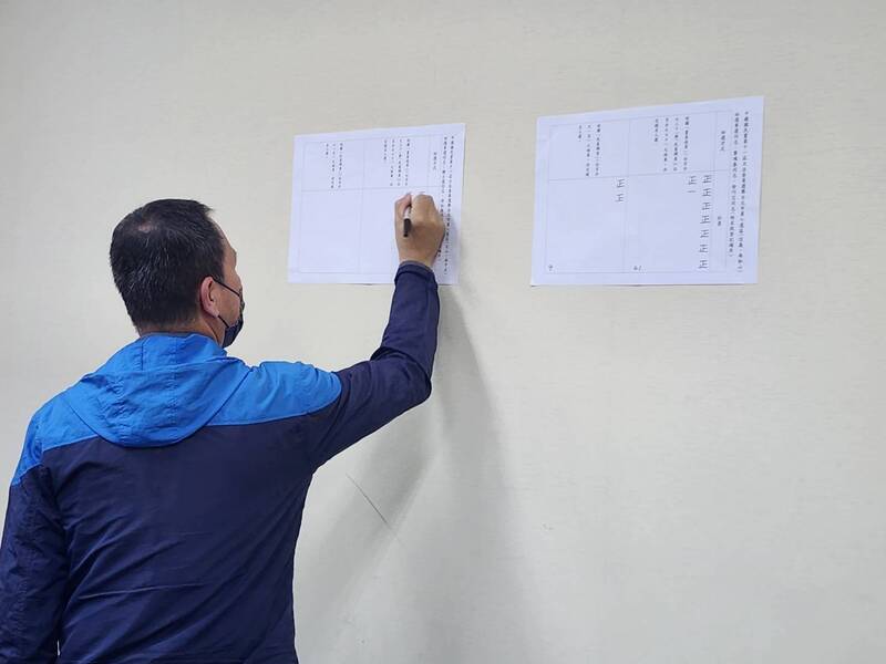 國民黨台北市黨部主委黃呂錦茹主持初選方式的投票過程。市黨部提供
