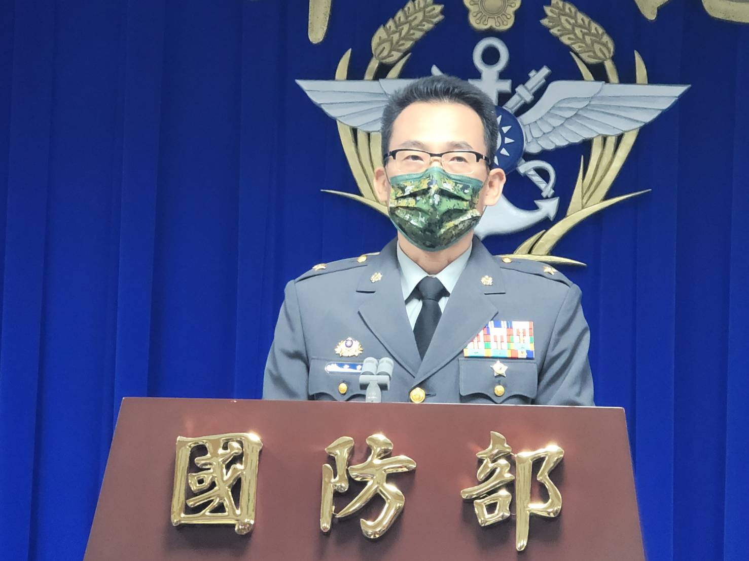 國防部作計室聯合作戰計畫處處長林文皇少將說明今年漢光39號演習規劃。王烱華攝