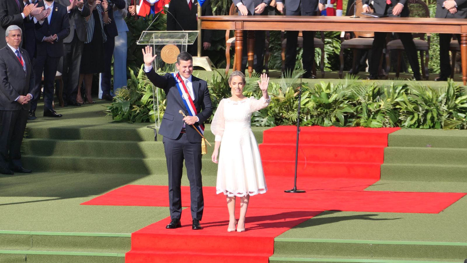 巴拉圭總統貝尼亞伉儷。蘇聖怡攝
