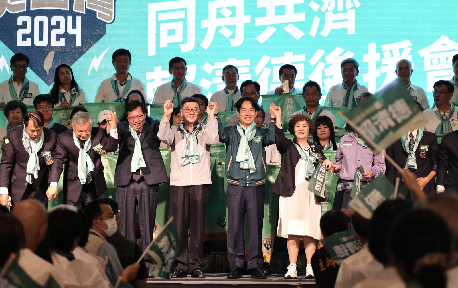 民進黨總統參選人賴清德今（5）日出席同舟共濟後援會成立大會。林啟弘攝