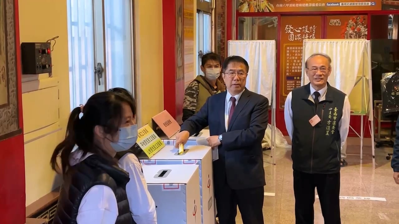 台南市長黃偉哲對這次選舉「審慎樂觀」。辛啓松攝