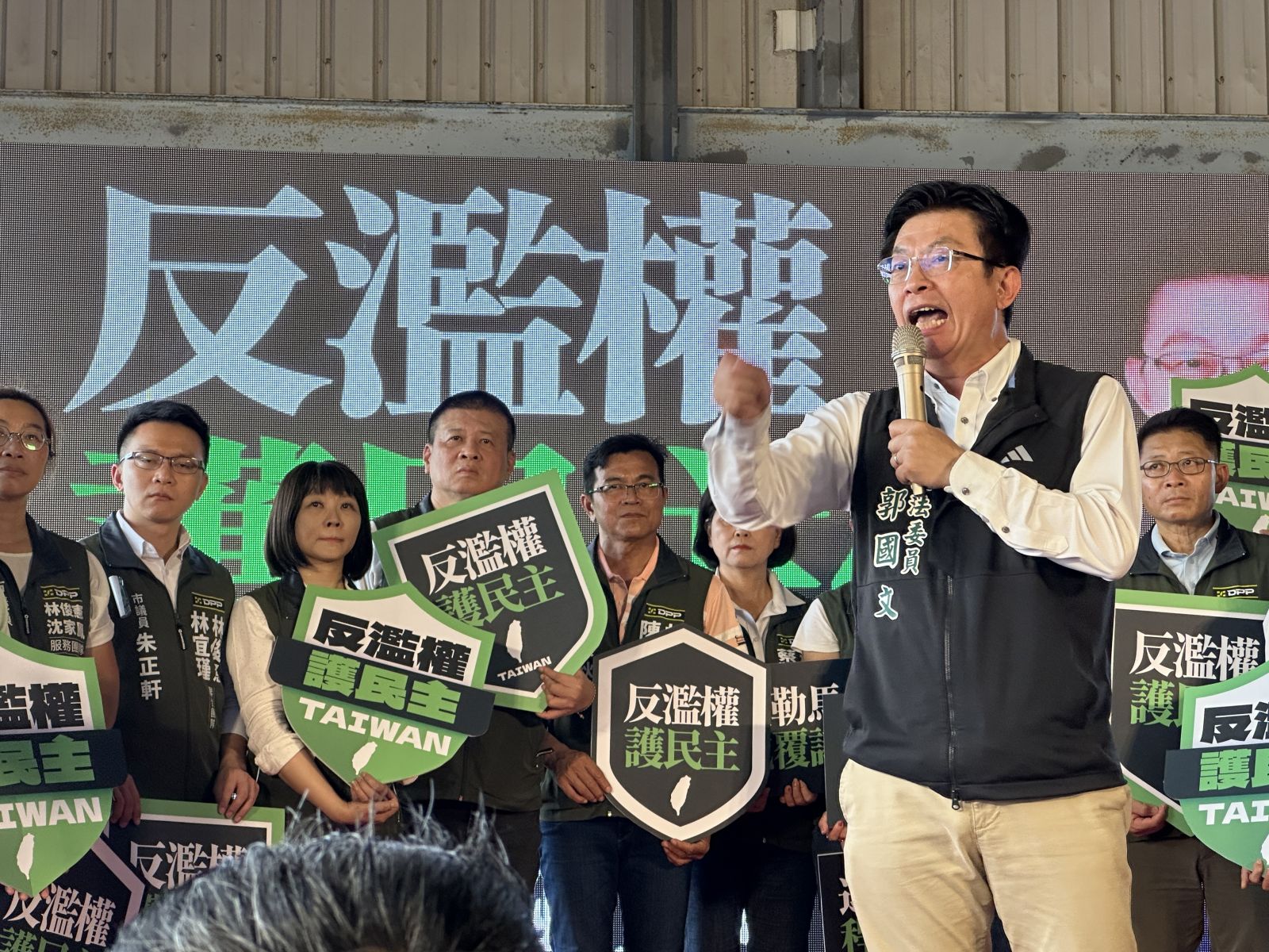 民進黨台南市黨部主委郭國文是街頭運動出身，論述慷慨激昂。辛啓松攝