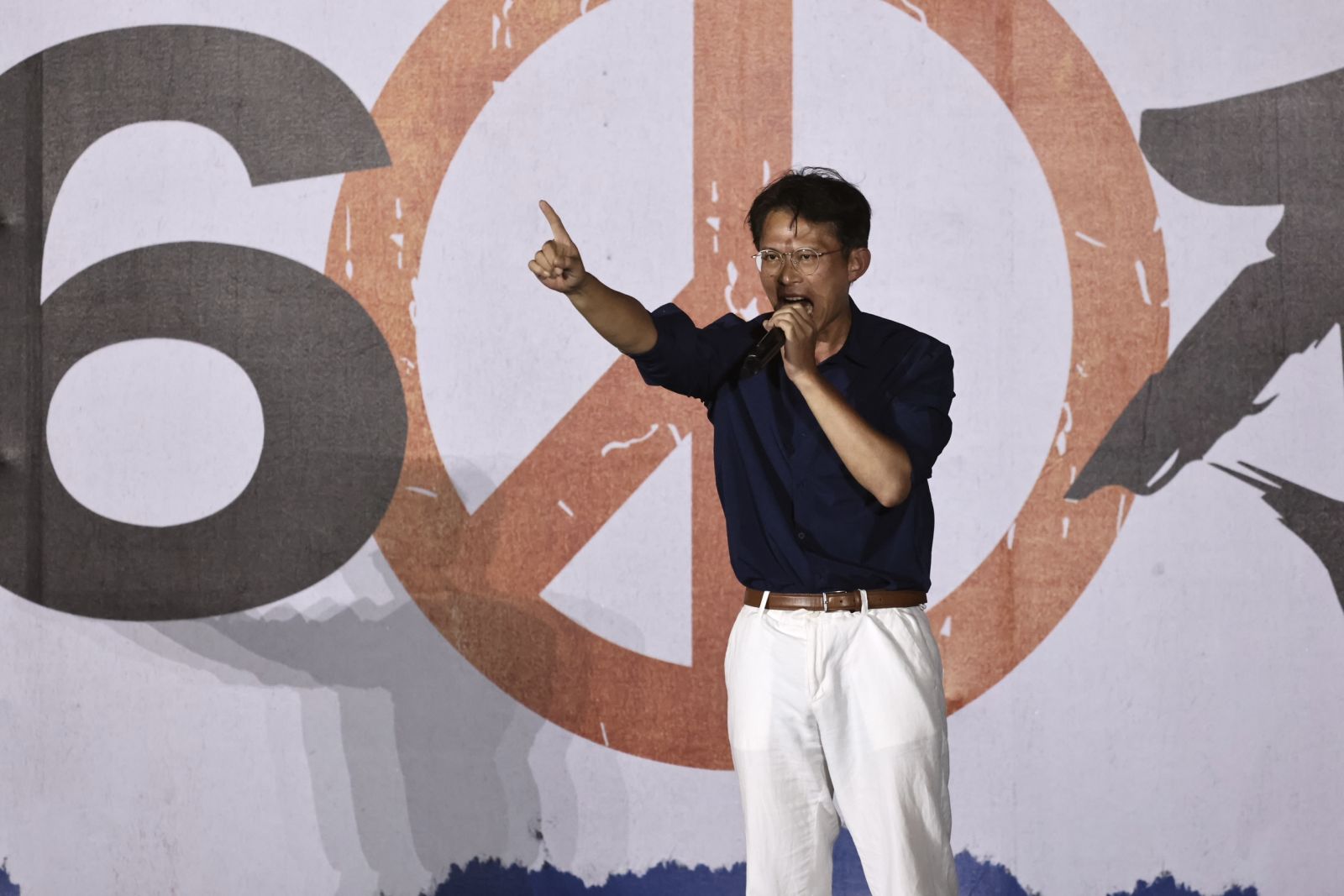黃國昌呼籲726站出來投不同意罷免，教訓民進黨、教訓賴清德。林啟弘攝