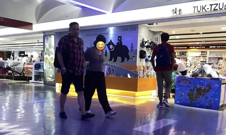 綠委王義川與神秘女伴準備搭機飛往波羅的海三小國,女子身分引發網友好奇。翻攝謝克洋Threads
