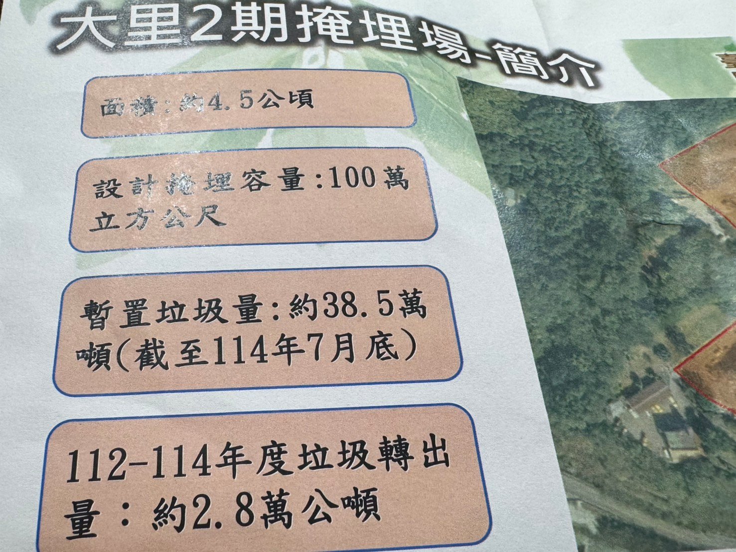 台中市環保局報告指出,2023到2025年轉出大里掩埋場2.8萬噸。王乙徹攝