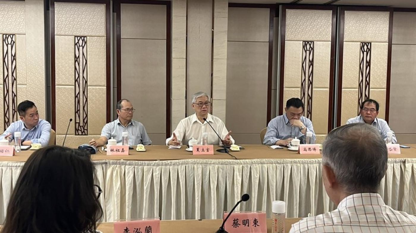 國民黨副主席夏立言23日在杭州，與浙江地區台師、台生、台商座談。國民黨文傳會提供