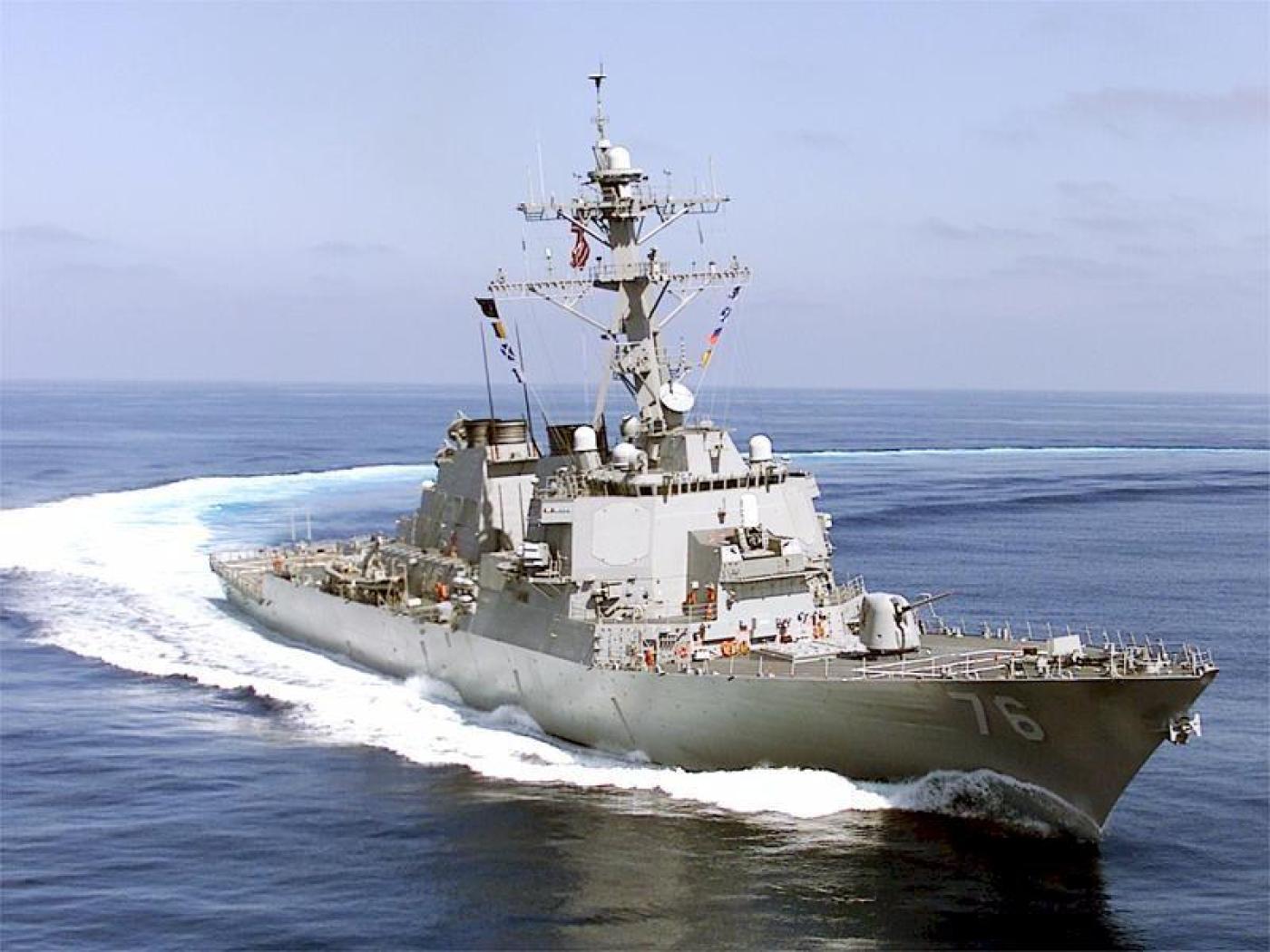 美海軍勃克級飛彈驅逐艦「希金斯號」（USS Higgins）今晨通過台灣海峽。翻攝美海軍網站