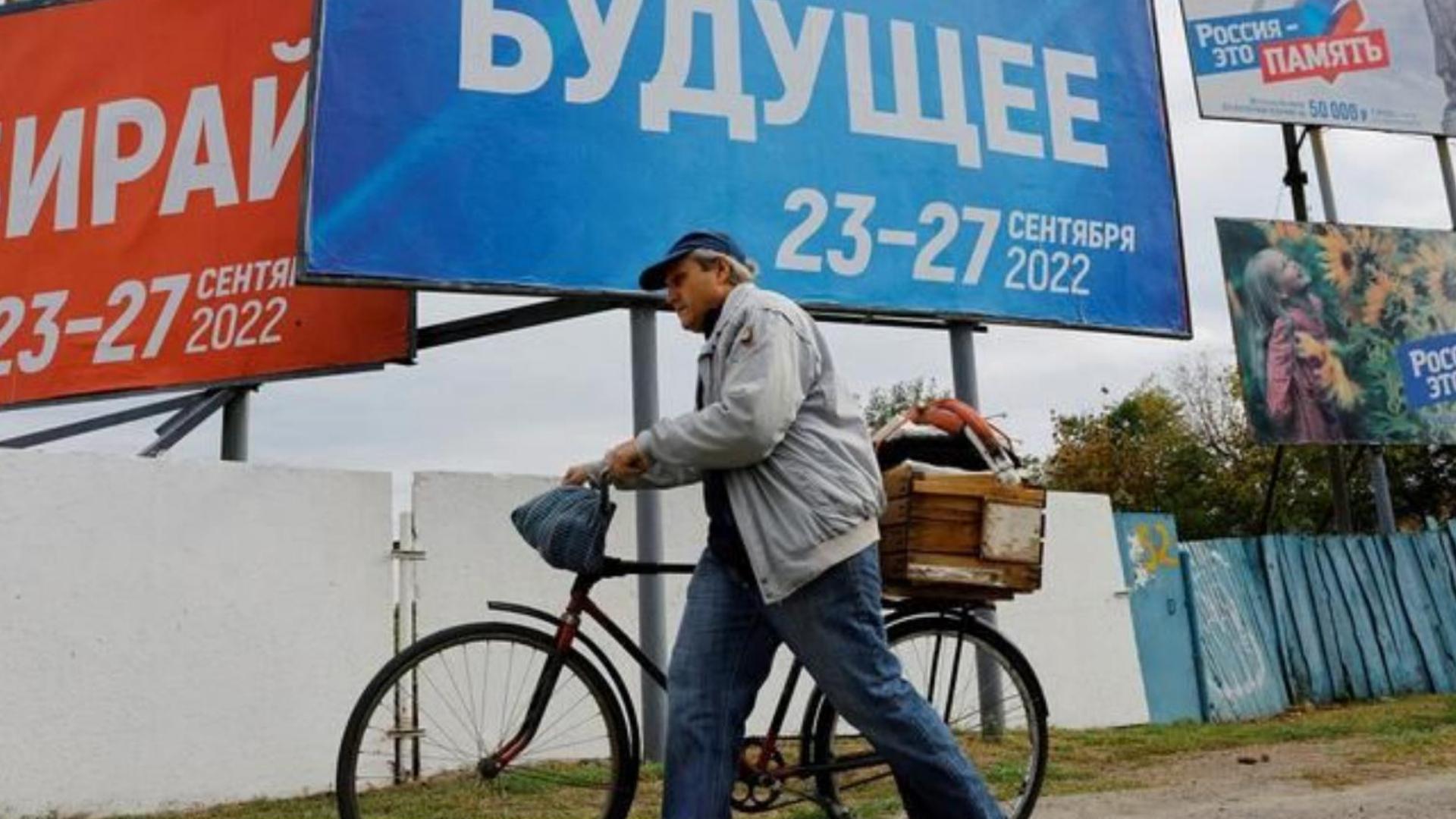 俄國在烏克蘭4個地區舉辦「入俄公投」，不受到國際承認。 翻攝@nexta_tv推特