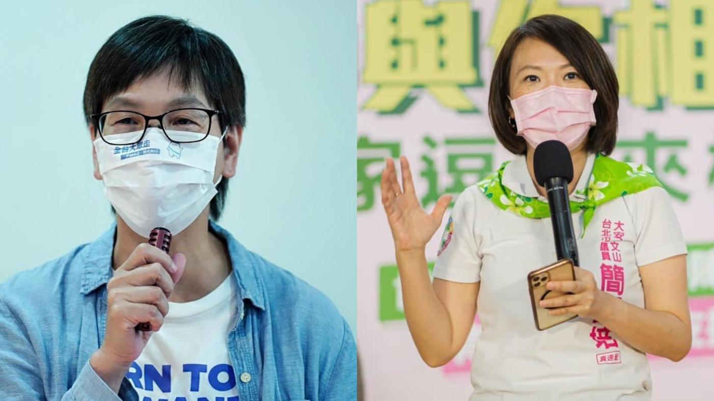 簡舒培（左）要求蔡壁如（右）辭立委。翻攝簡舒培、蔡壁如臉書
