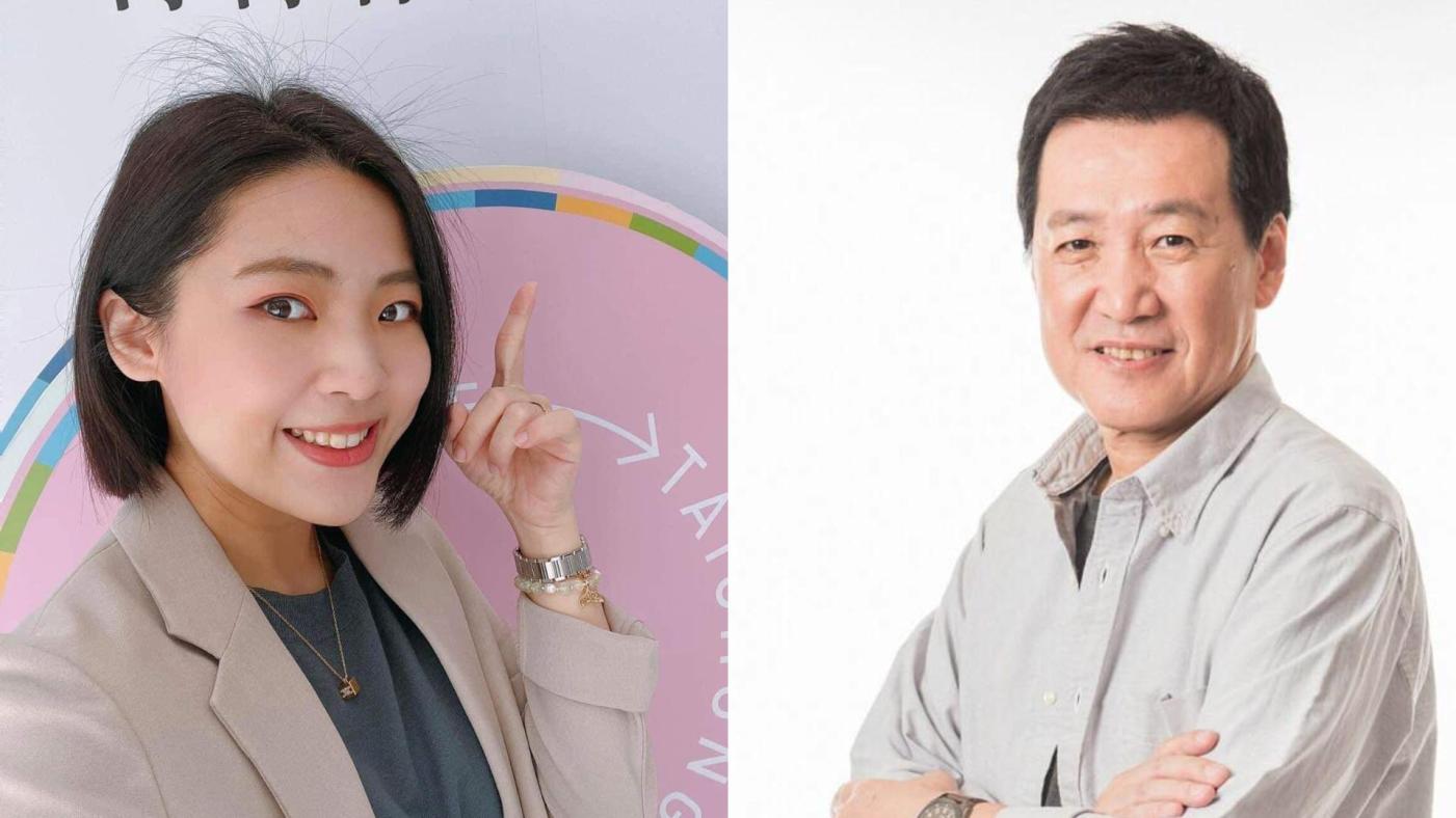 徐巧芯表態參選2024立委，將挑戰同選區現任藍委費鴻泰（右）。翻攝兩人臉書