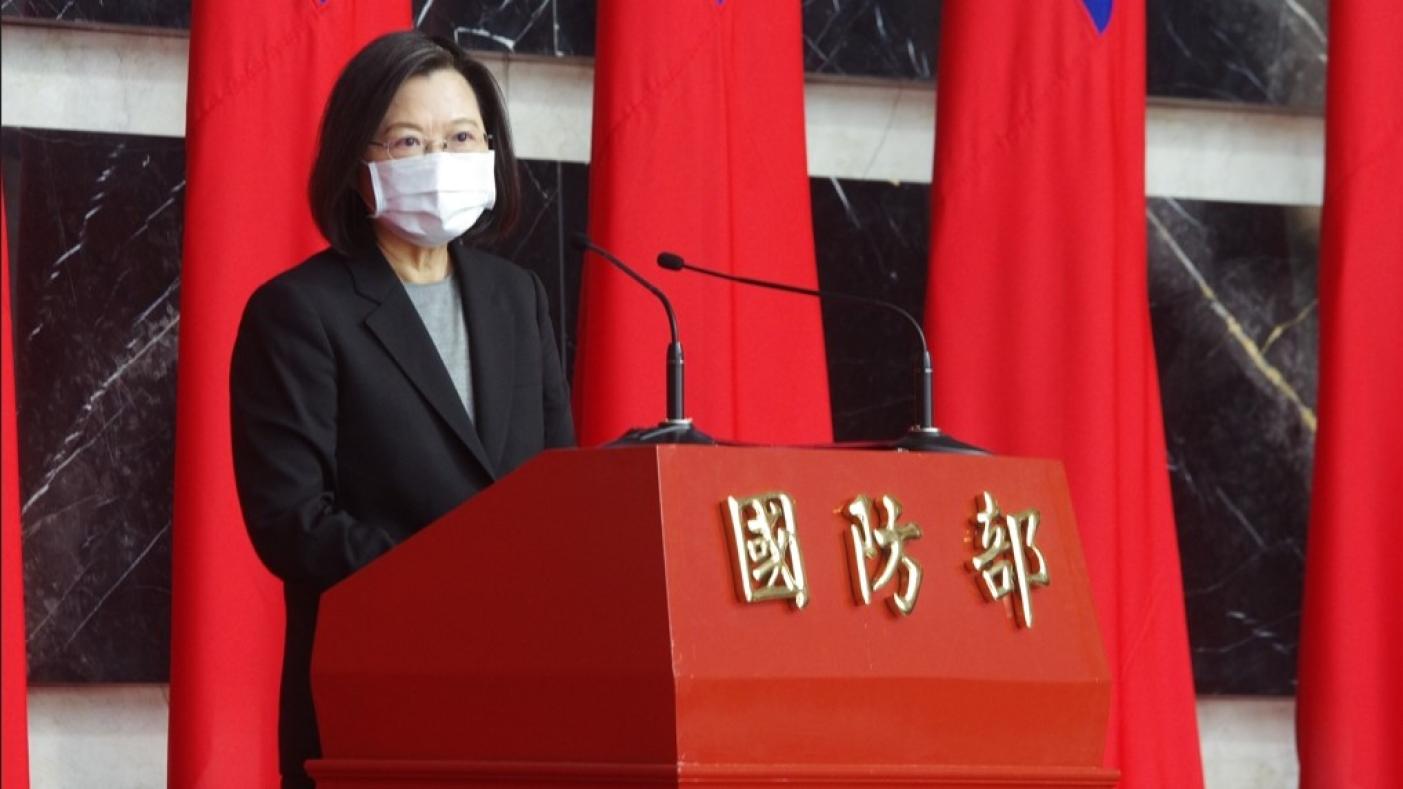 　總統蔡英文強調，我們愈團結台灣愈安全。王烱華攝