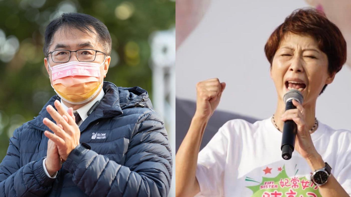 民進黨前立委謝欣霓３日直言，「台南市就到黃偉哲（左）為止，不會因此輪到陳亭妃（右）」。翻攝兩人臉書