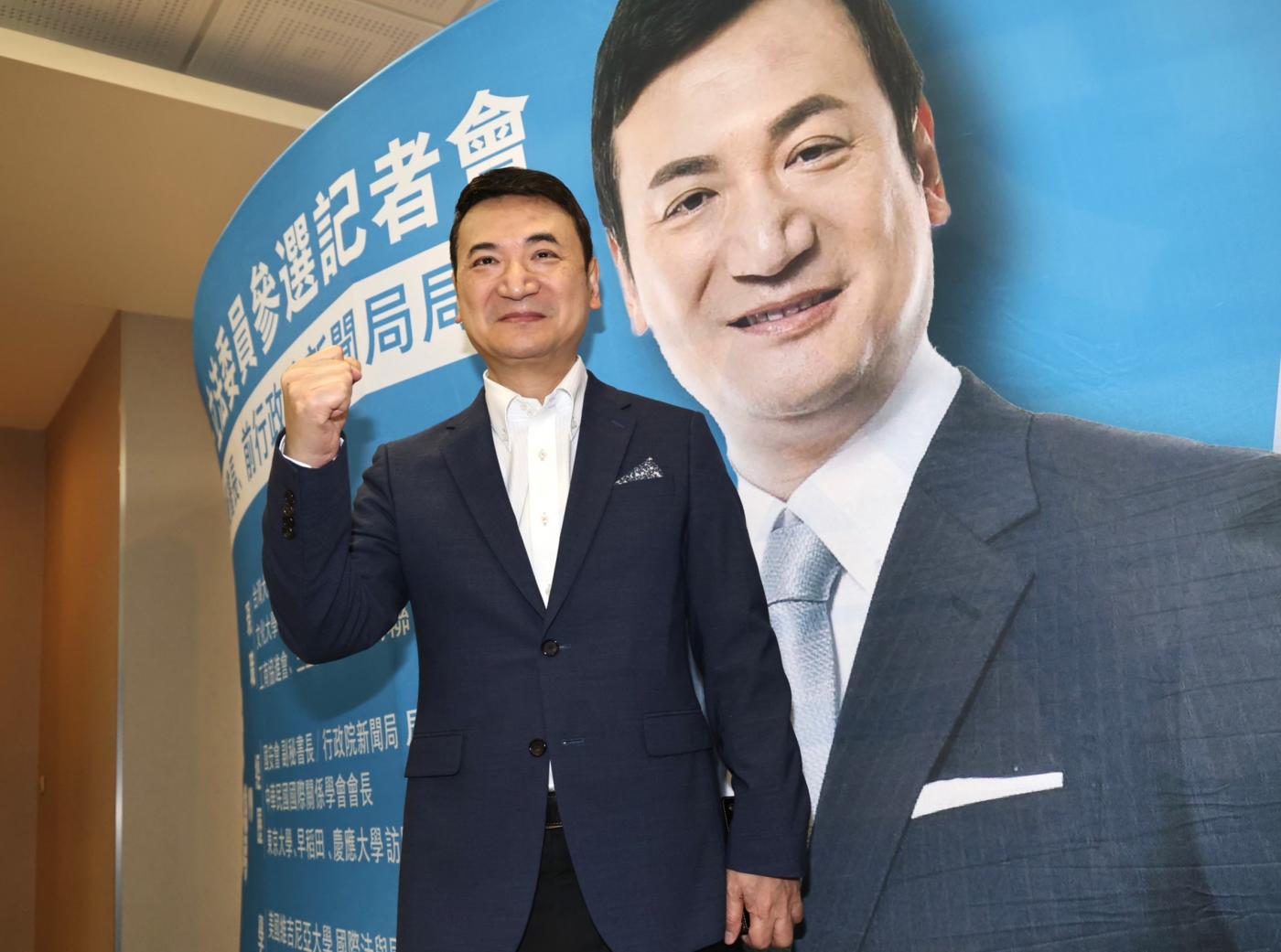 前國安會副秘書長楊永明上午宣布參選台北市大安區立委。林啟弘攝