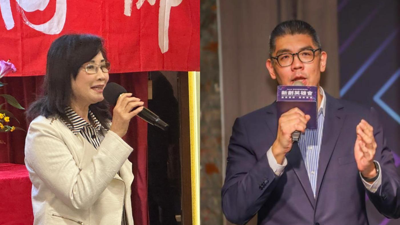 台北市議員秦慧珠（左）、國民黨副主席連勝文（右）近來槓上。翻攝兩人臉書