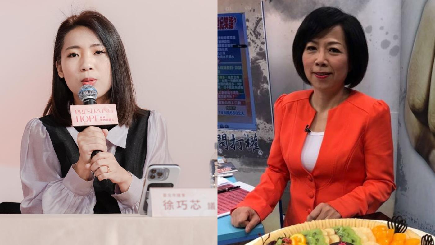 資深媒體人黃智賢（右）開戰台北市議員徐巧芯（左）。翻攝兩人臉書