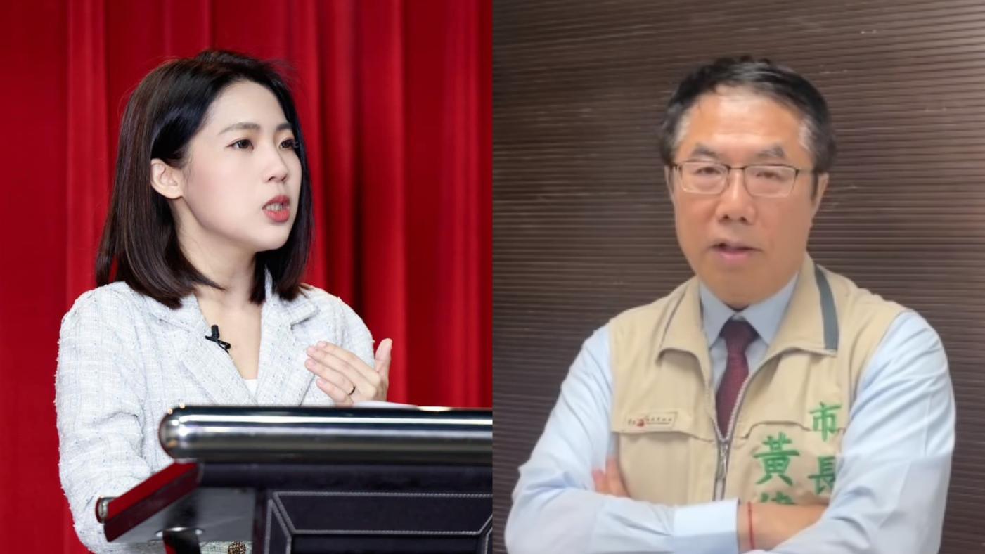 台南市長黃偉哲（右）向徐巧芯（左）開戰，並反酸國民黨總統參選人侯友宜太弱了。翻攝兩人臉書