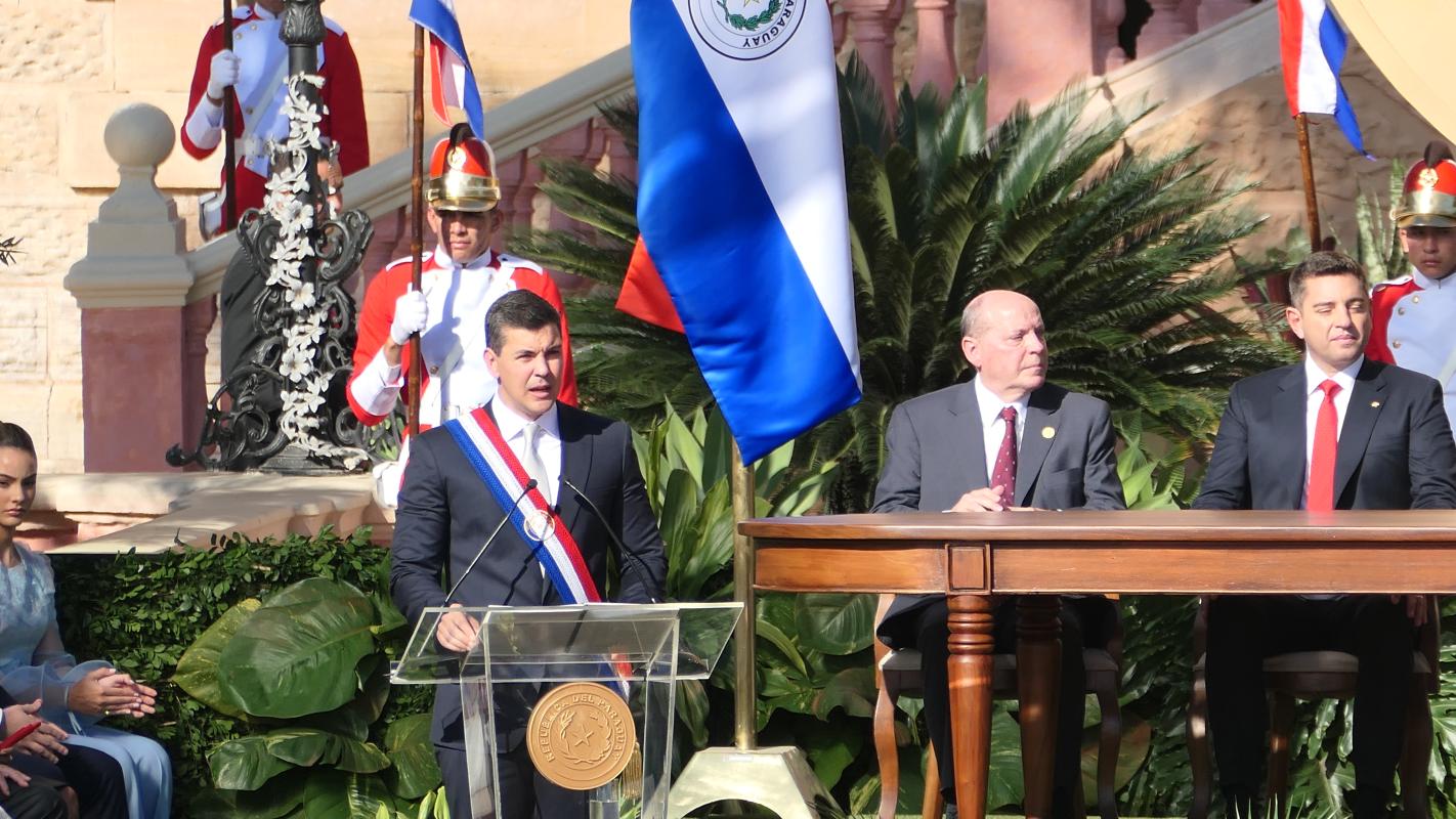 巴拉圭總統貝尼亞發表就職演說，兩度提及台灣。蘇聖怡攝