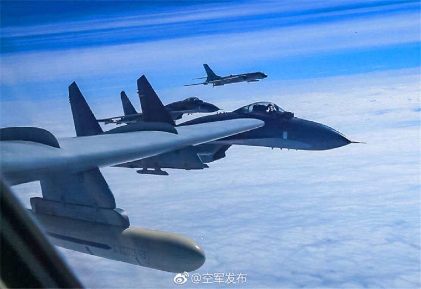 中共解放軍２４小時內派１０３架次共機出海。圖為殲-11型戰機資料照片