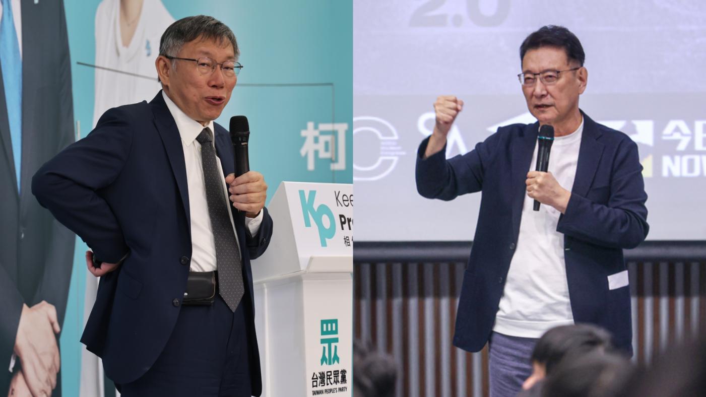 柯文哲V.S趙少康。左林啟弘攝、右中央社