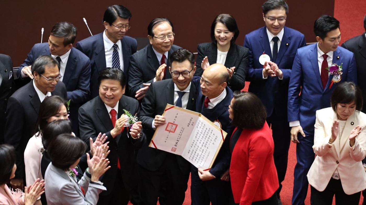韓國瑜、江啟臣當選新國會正副院長。林啟弘攝　
