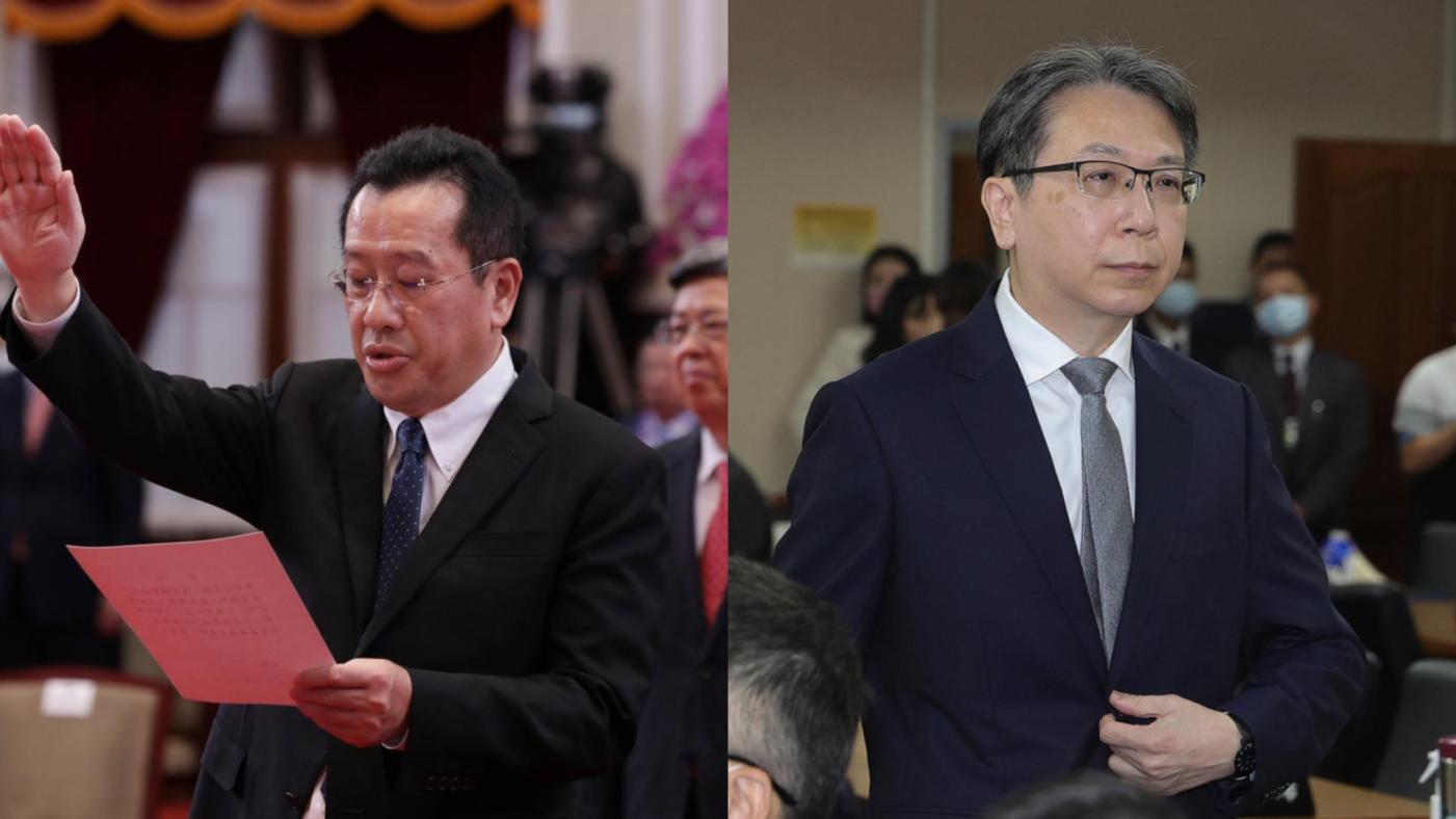 國安會秘書長顧立雄（左）、國安局長蔡明彥（右）。左圖總統府提供、右圖中央社資照