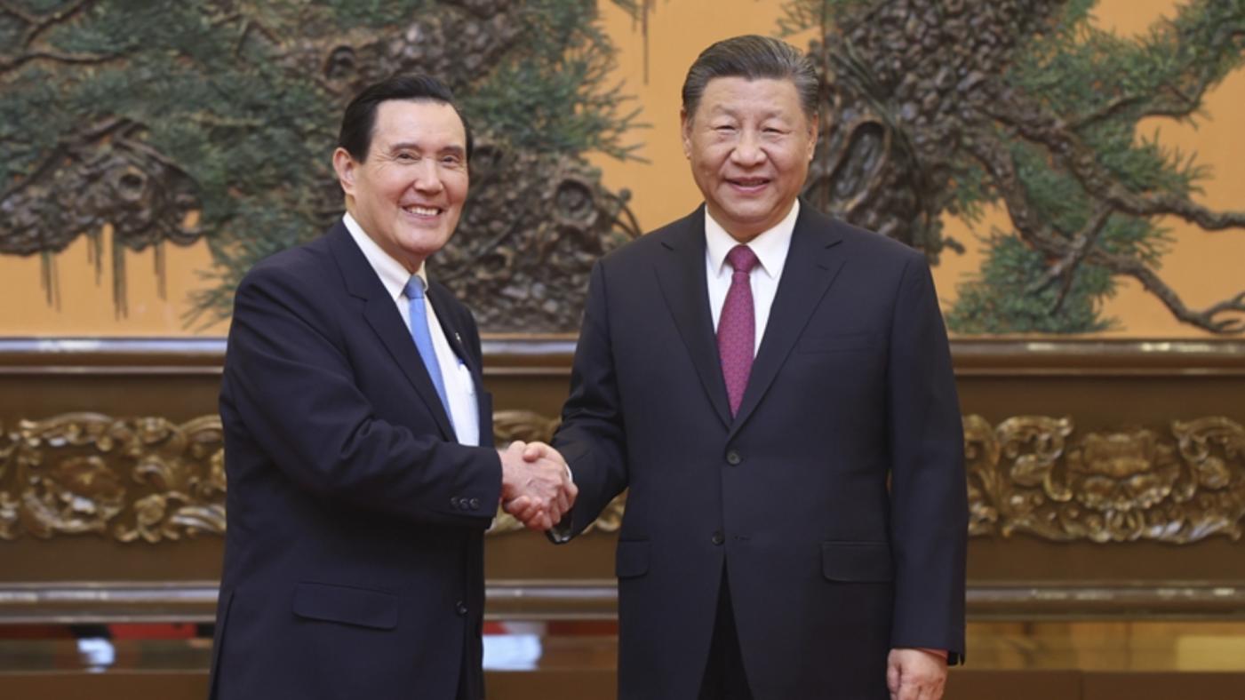前總統馬英九10日再度會晤中國領導人習近平。翻攝新華網