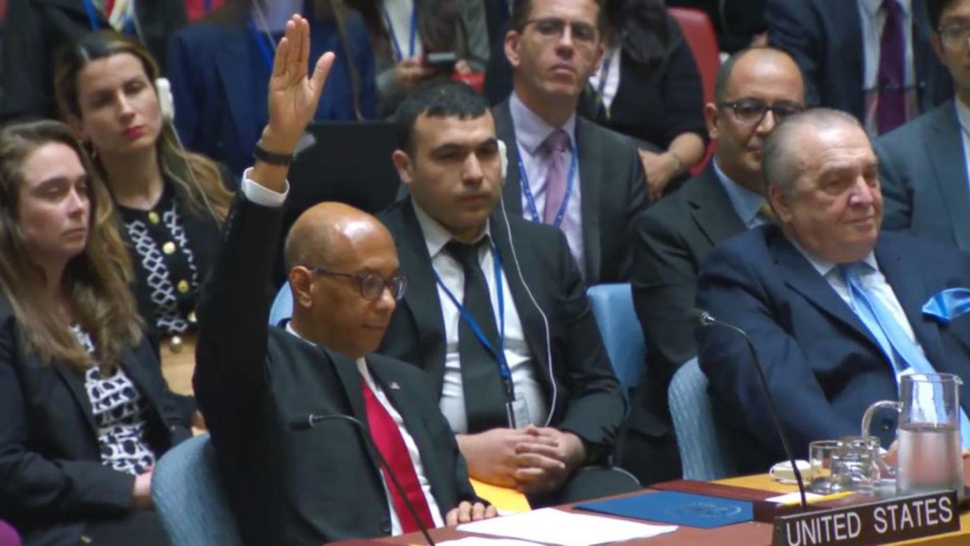  美國駐聯合國副大使伍德18日在安理會上投下反對票，阻止巴勒斯坦入聯。翻攝聯合國網站