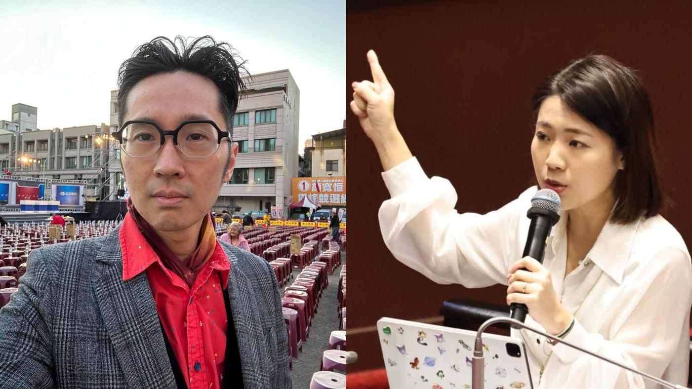 溫朗東（左）23日台北地檢署控告徐巧芯（右）妨害名譽、違反個資法，之後再提起民事求償新台幣150萬元。翻攝溫朗東臉書、林啟弘攝