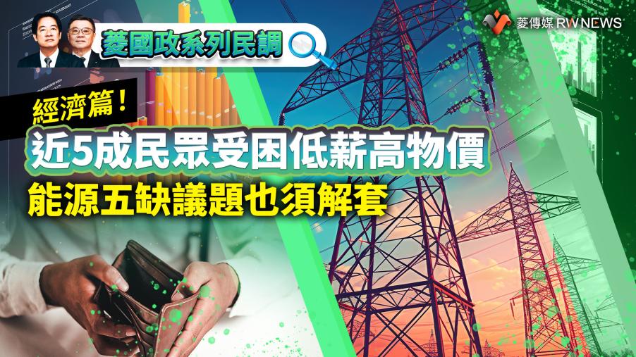 菱國政系列民調6／經濟篇！近5成民眾受困低薪高物價　能源五缺議題也須解套