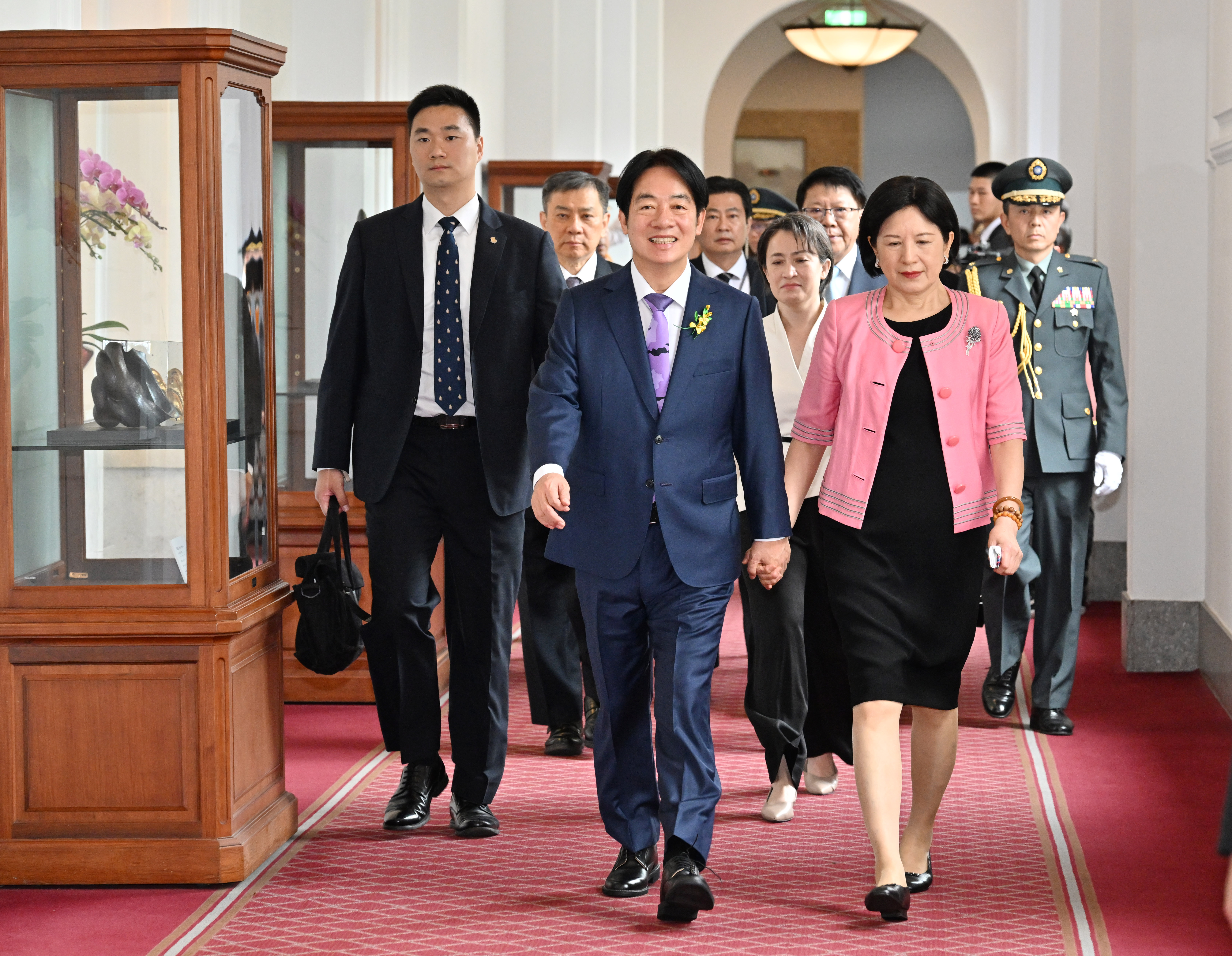 照片曝光／ 賴清德妻兒出席520就職典禮蕭美琴母親及妹妹返台觀禮