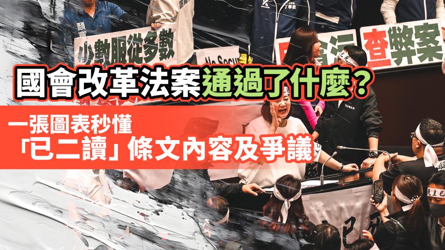 國會改革法案通過了什麼？　一張圖表秒懂「已二讀」條文內容及爭議