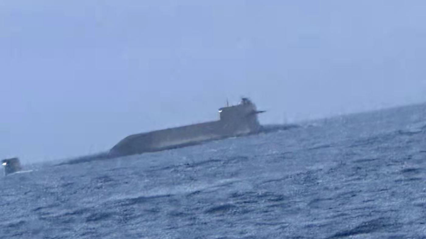 立委陳永康表示，中共094核潛艦（圖）浮航是返回葫蘆島大修。翻攝網路