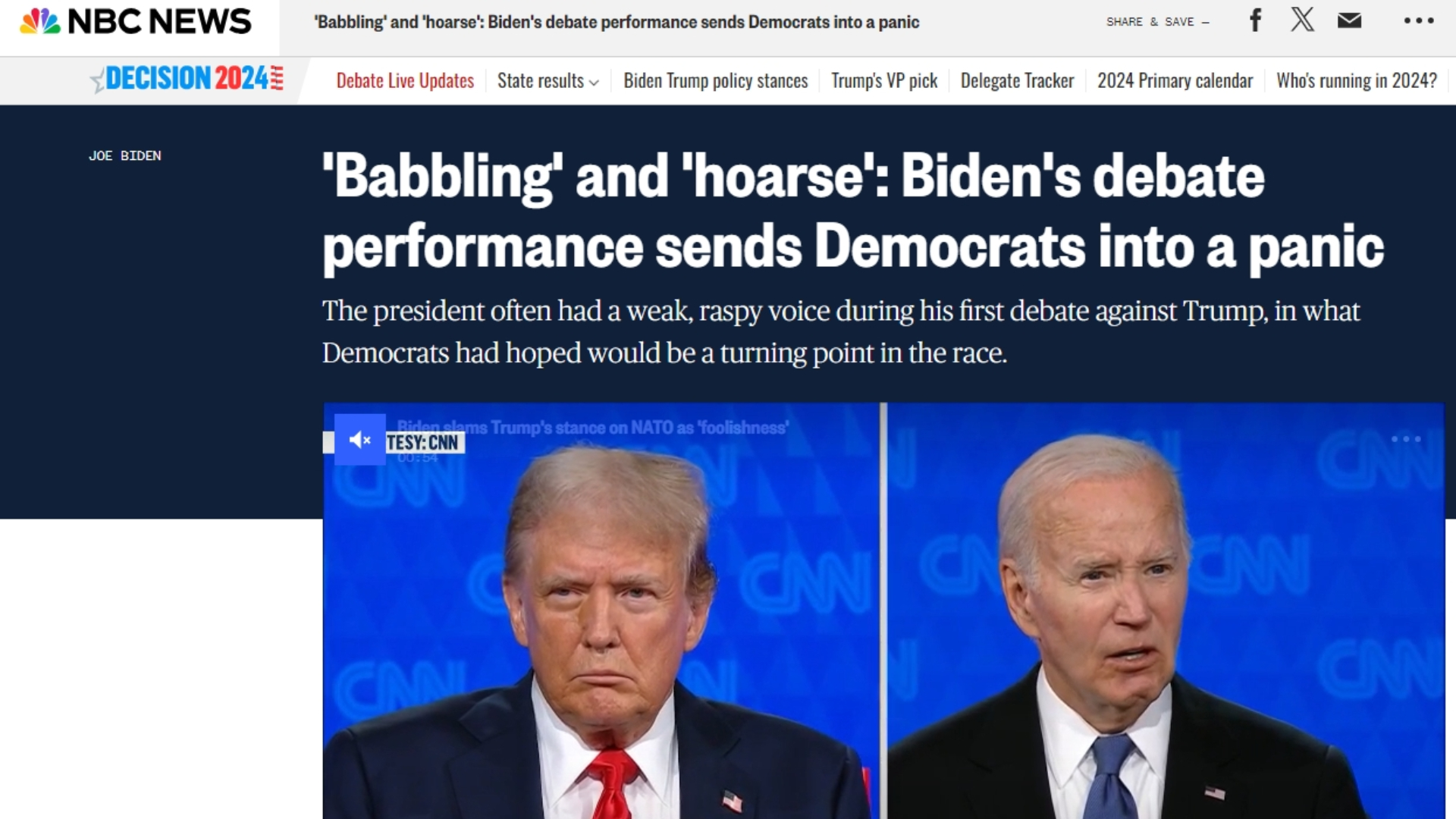 美國大選／首場電視辯論會拜登聲音沙啞、偶爾失誤川普攻擊對手力道較以往收斂