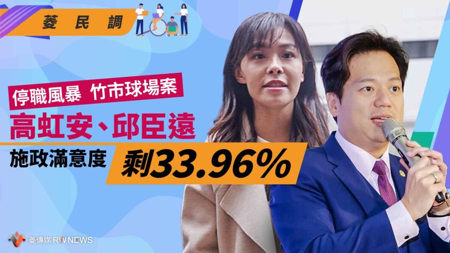 菱民調／停職風暴　新竹球場案　高虹安、邱臣遠施政滿意度剩33.96%