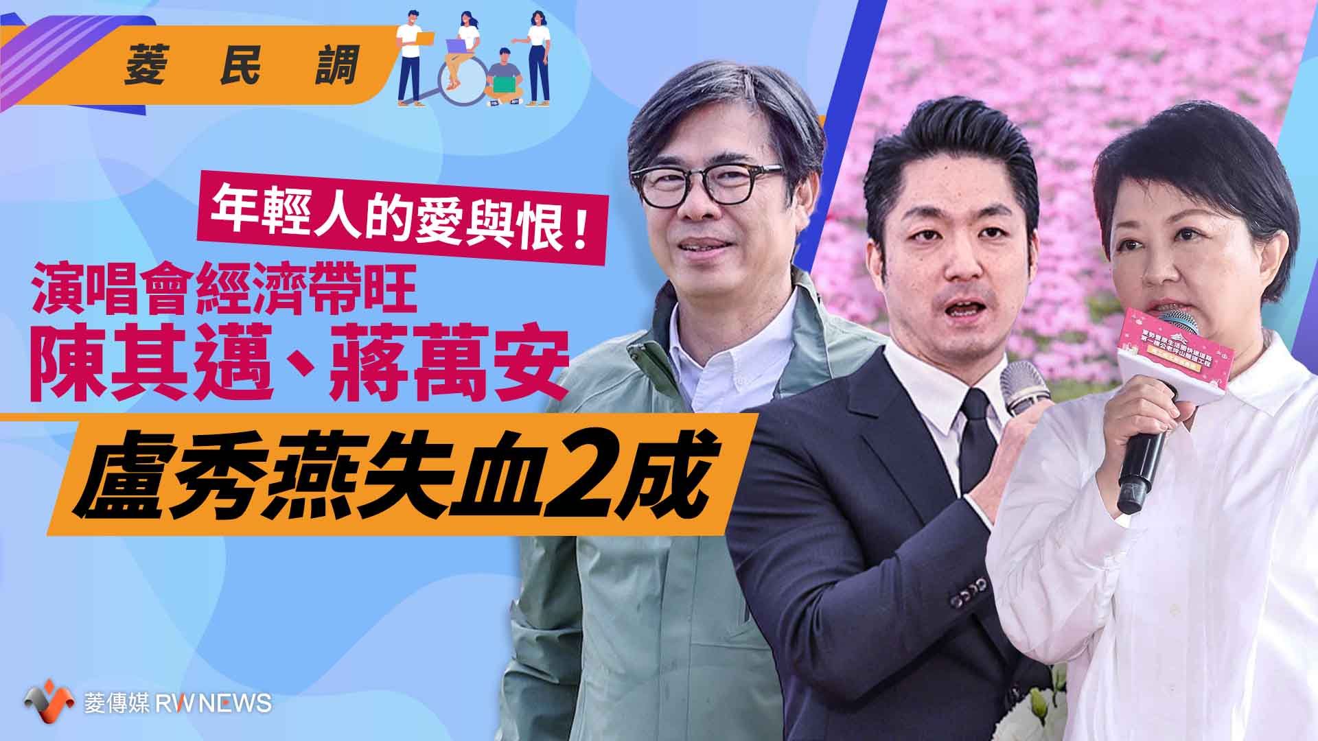 菱民調／年輕人的愛與恨！演唱會經濟帶旺陳其邁、蔣萬安　盧秀燕失血2成
