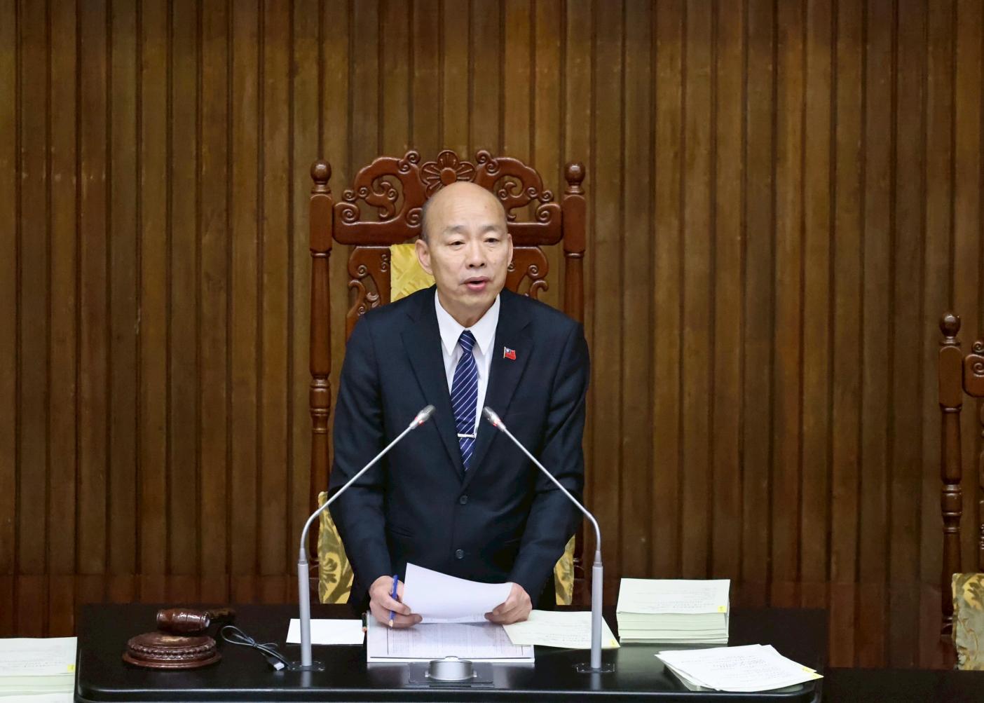 立法院13日三讀通過《核管法》修正案，核電廠可從年限40年延至60年。圖為立法院長韓國瑜／林啟弘攝