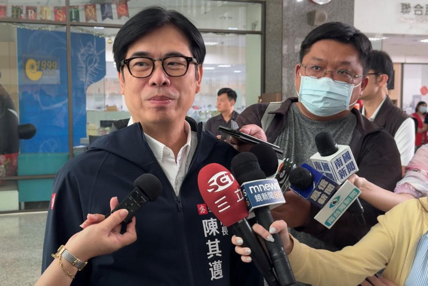 高雄市長陳其邁受訪。中央社
