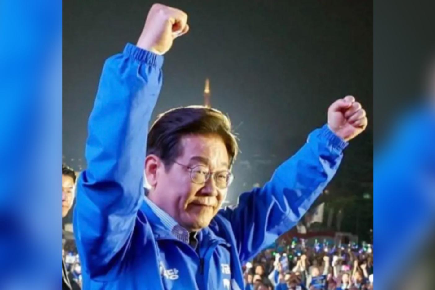 獲得韓國總統大選的李在明，出面向選民表達感謝。翻攝網路