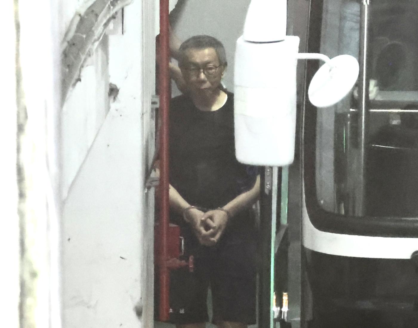 台北地方法院5日勘驗柯文哲行動硬碟，柯文哲出庭。林啟弘攝