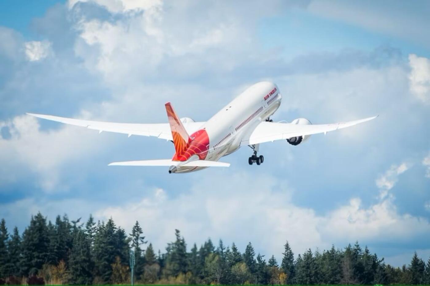 圖為印度航空波音787客機。翻攝印度航空網頁airindia.com