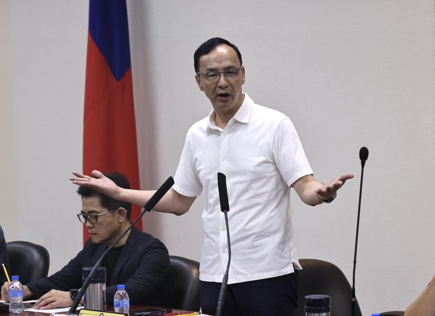 國民黨主席朱立倫25日批賴清德，正進行清洗在野黨、清除一切反對聲音的「清德工程」。林啟弘攝