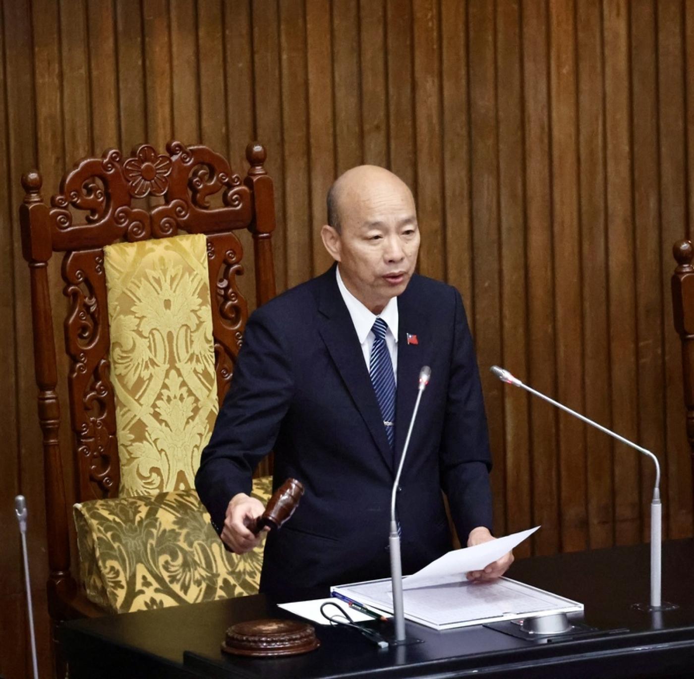 立法院會1日只處理３案，開會１小時後，立法院長韓國瑜宣布散會。中央社