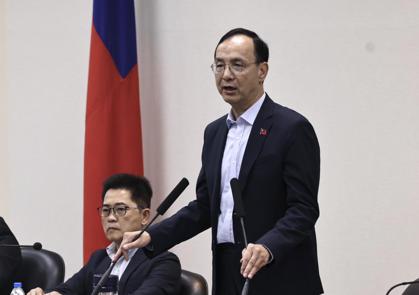 國民黨主席朱立倫日前表示，今年度國防預算僅刪46.8億元，但國防部秀數據打臉，遭刪減84億元。林啟弘攝