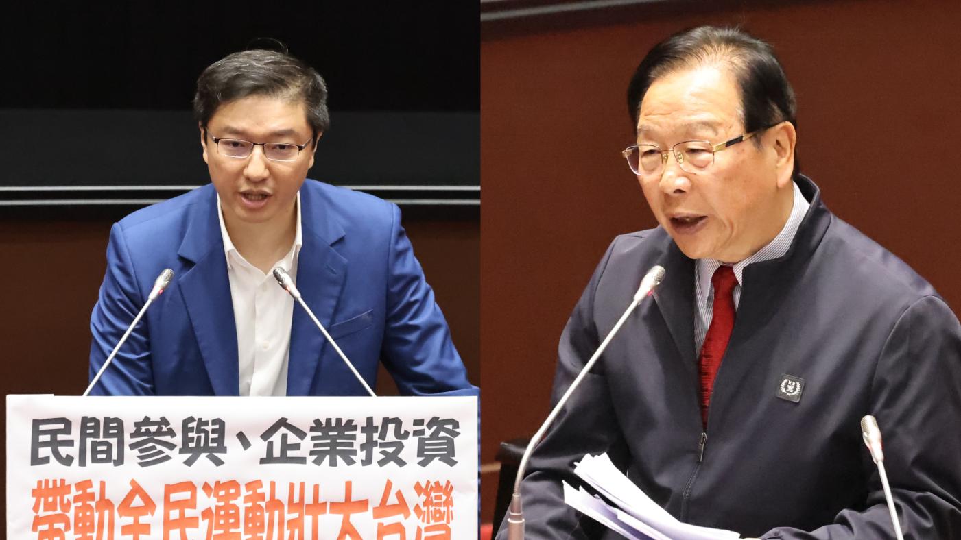 張智倫（左起）、林德福缺席新北市選舉委員會16日舉行的公辦電視罷免說明會。資料照片／林啟弘攝