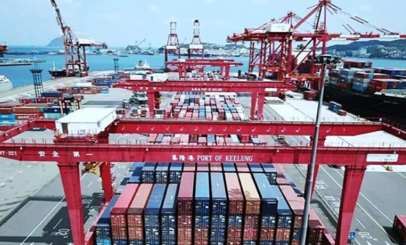 基隆港自營櫃場空拍圖。基隆港務分公司提供