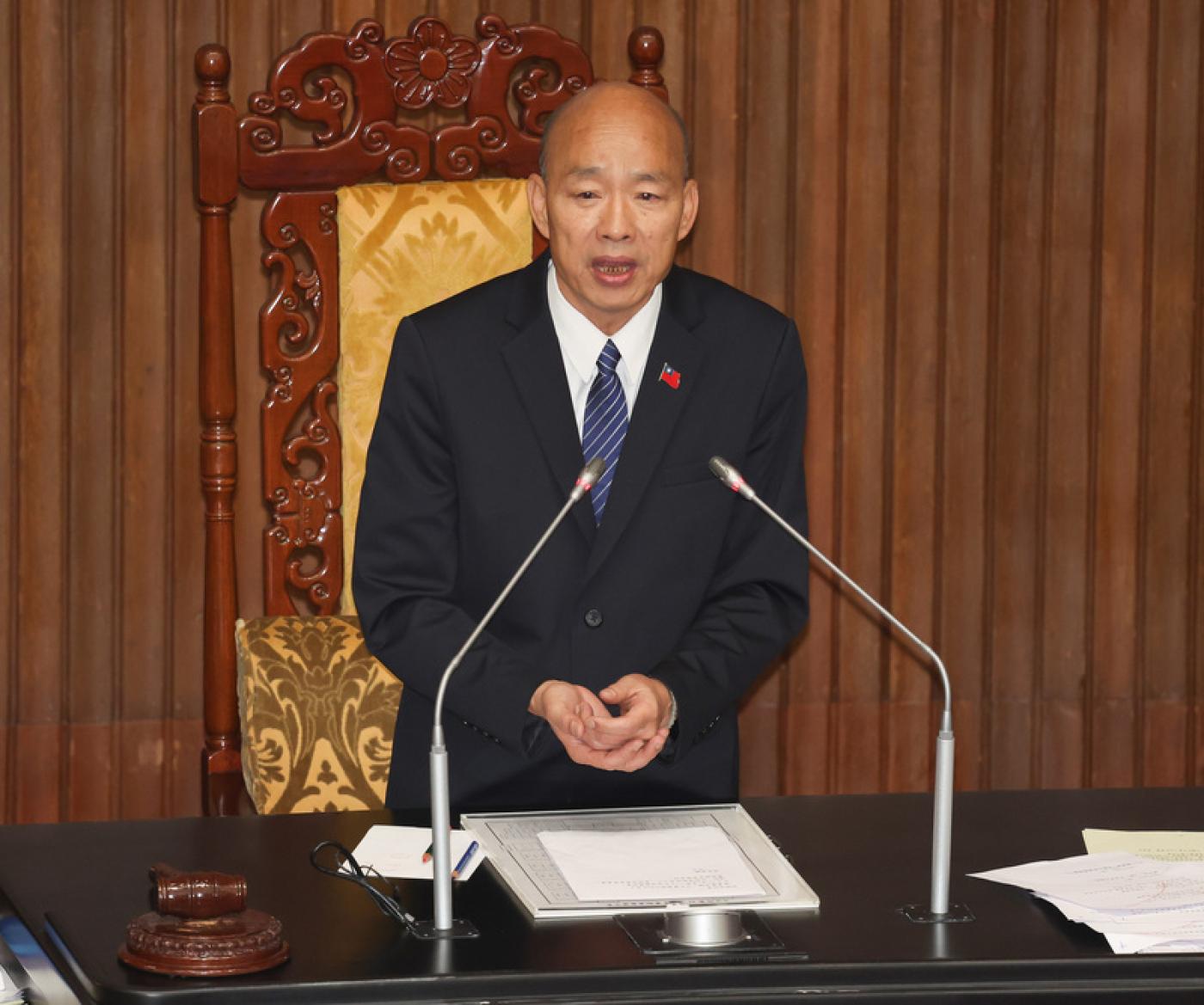 立法院8日朝野決議成立修憲委員會。圖為立法院長韓國瑜主持會議／中央社