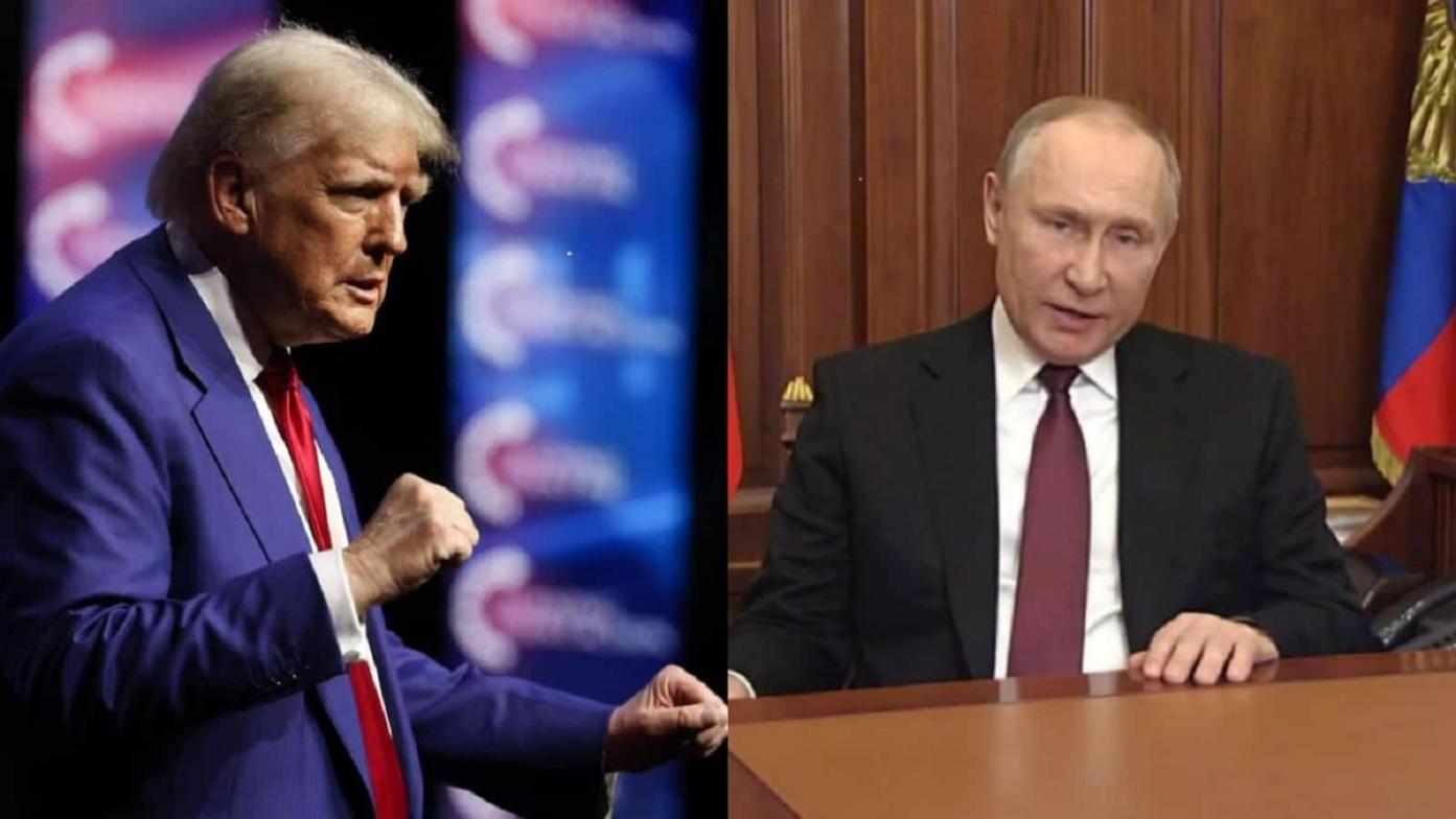 美國總統川普（左）表示，8月15日將俄羅斯總統普丁（右）。翻攝Donald J. Trump臉書、俄羅斯總統府網站