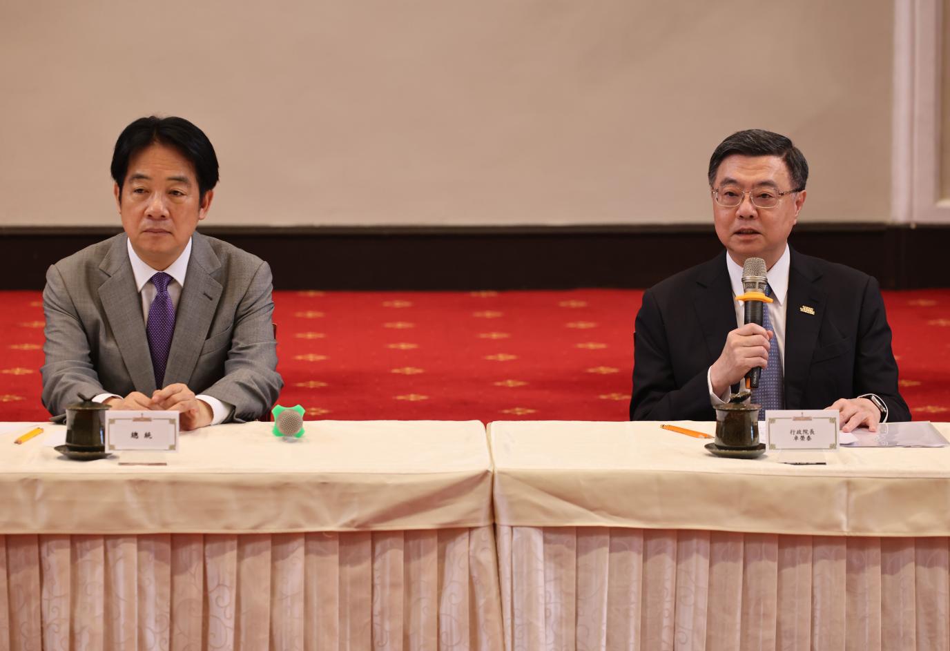 陳水扁14日表示，卓榮泰（右）是賴清德（左）最佳行政院長人選。資料照片／林啟弘攝